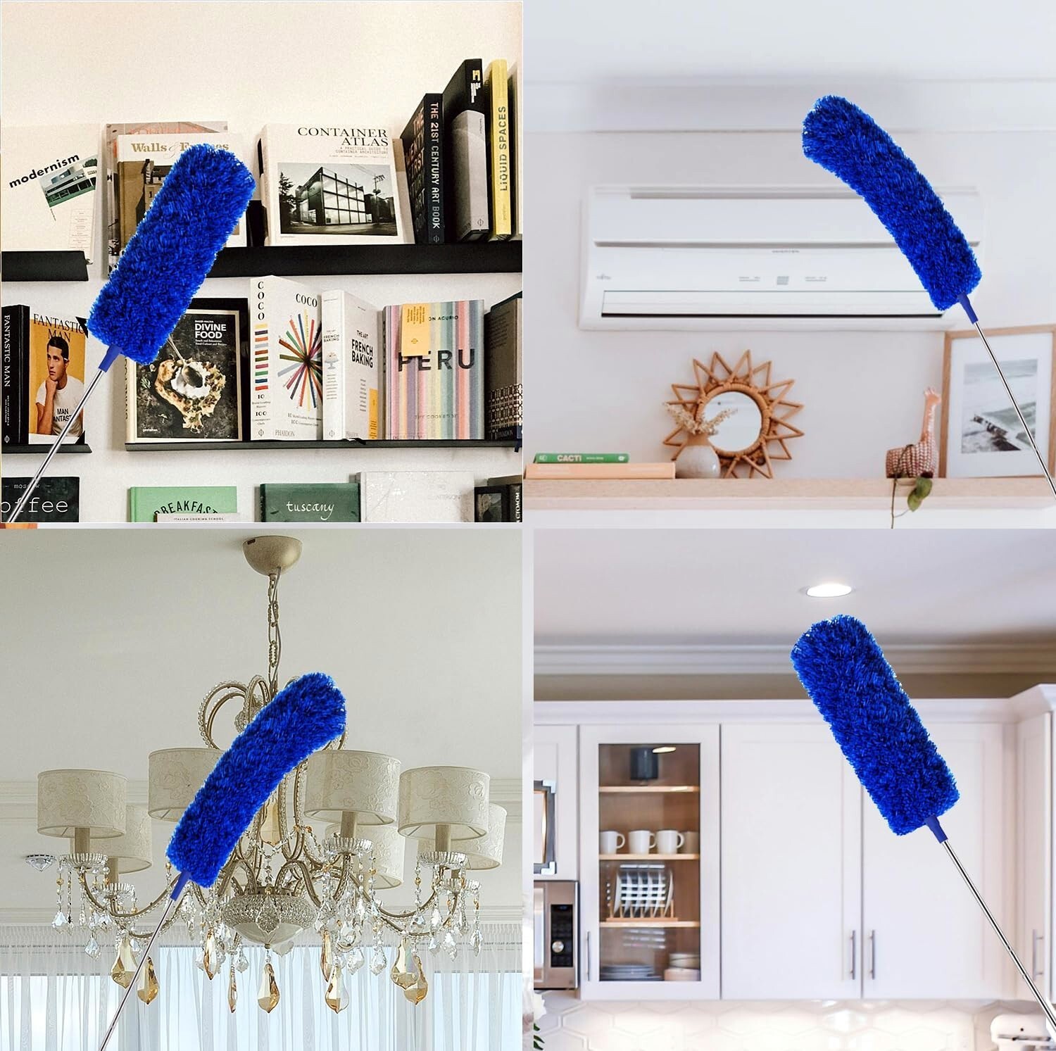 Microfiber Ceiling Fan Duster/Cobweb Cleaner Brush Kit Telescopic Extension Pole