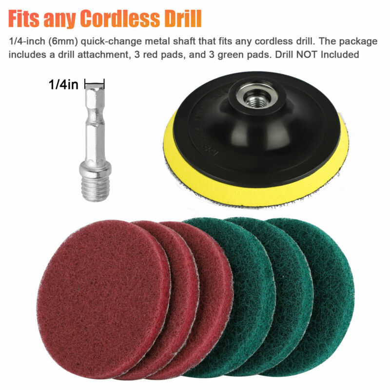 7 Pack Drill Brush Power Scrubber Kit Cleaning Brush Cleaner Home Car Attachment