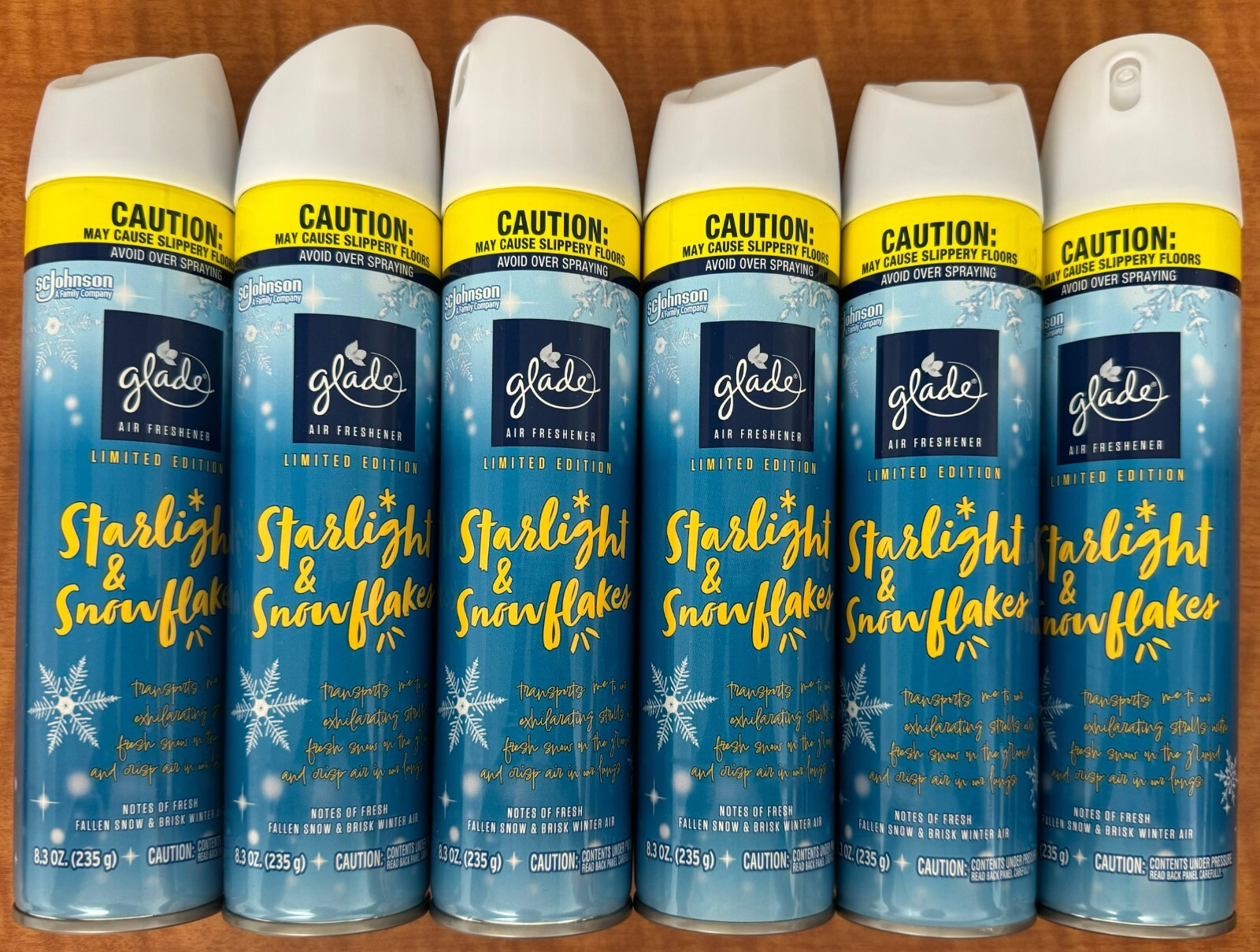 Glade Air Freshener Limited Ed Holiday Scent Starlight & Snowflakes 8.3 oz 6 Pck