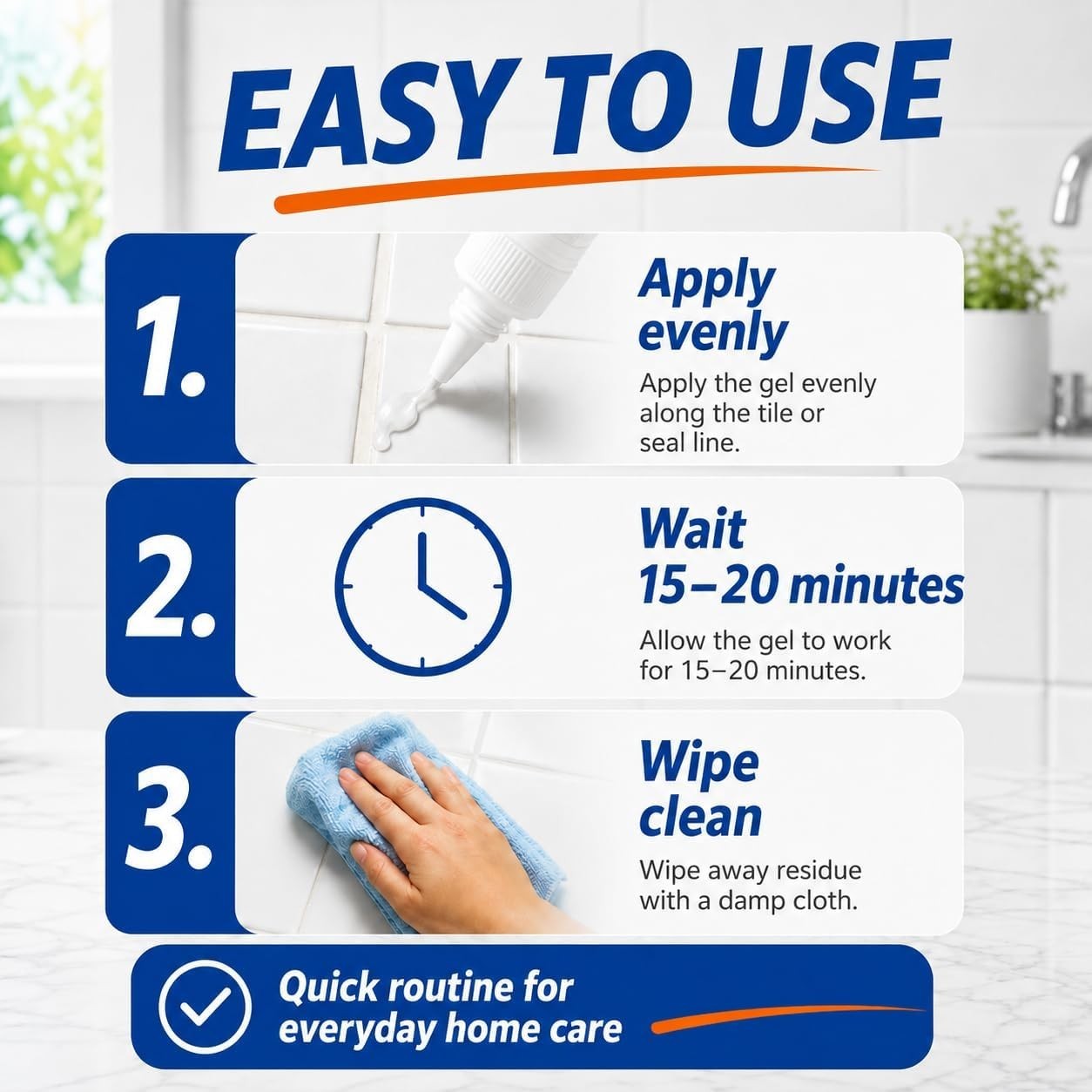 5 Fl Oz All-Purpose Cleaning Gel for Tough Bathroom and Washing Machine Stains