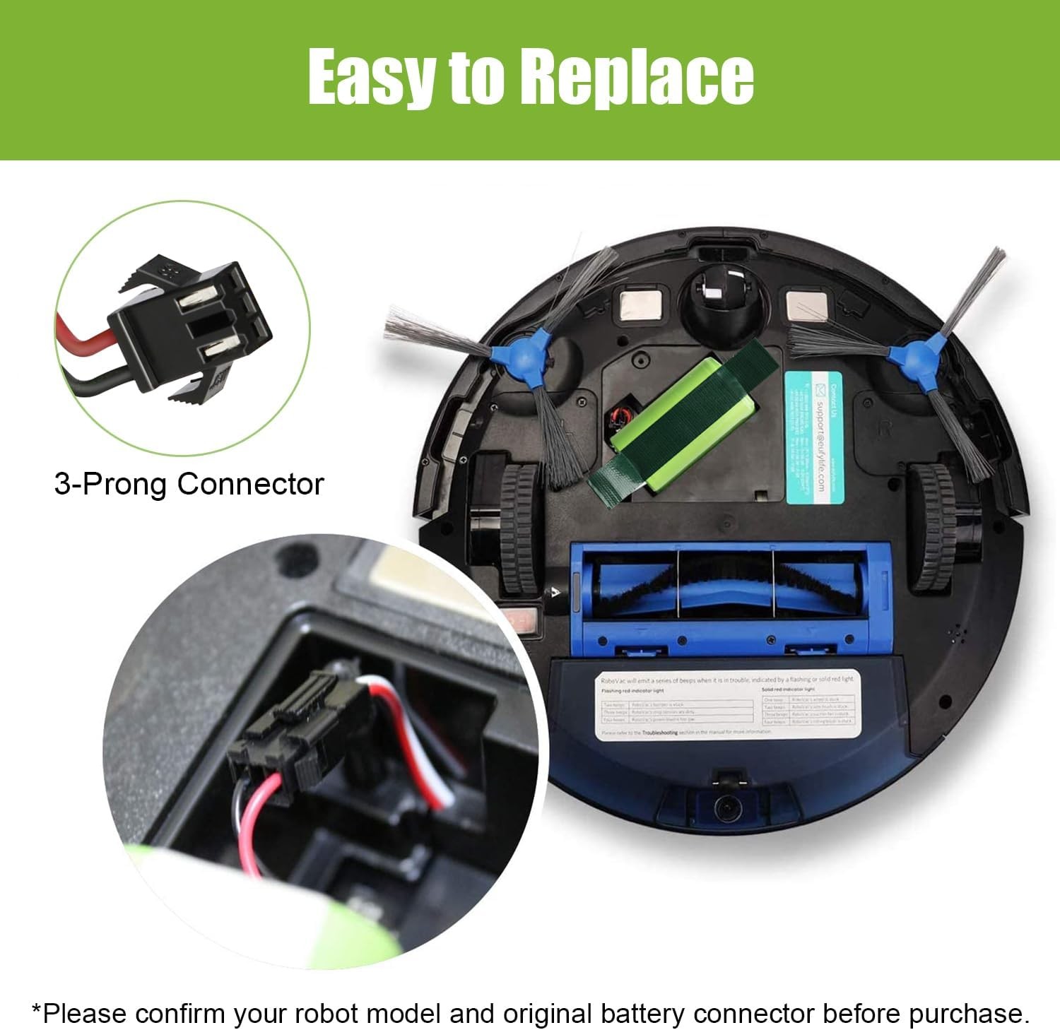 4000mAh 14.4V Replacement Battery for Eufy Ecovacs Deebot Robot Vacuum for Eufy