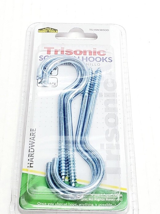 Utility Hooks 3-1/2″ Large Screw Eye Steel Ceiling Hang Frames Gate 4 Pack New