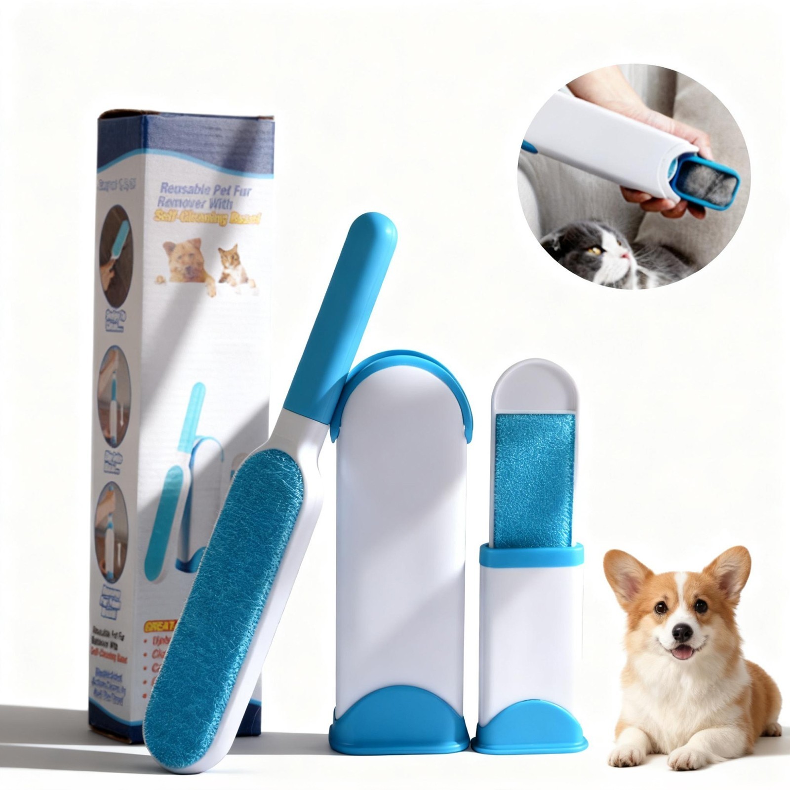 Reusable Double-Sided Lint Brush – Pet Hair Remover for Dogs Cats
