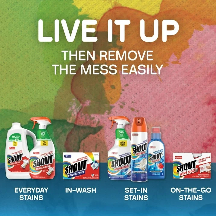 Shout Advanced Grease Busting Foam, Laundry Stain Remover for Oil and 18oz Can