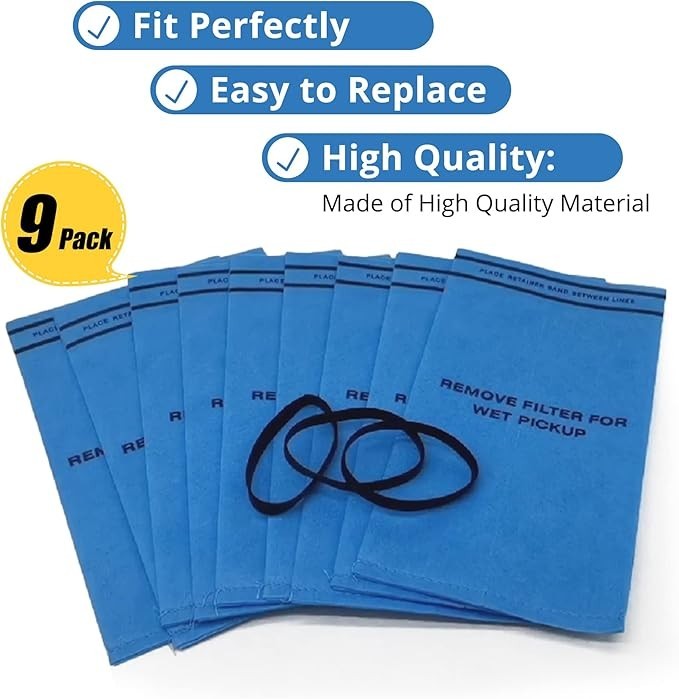 9 Pack Wet Dry Filter Bags for 2 – 2.5 Gallon Shop Vac Vacuum Stinger Craftsman