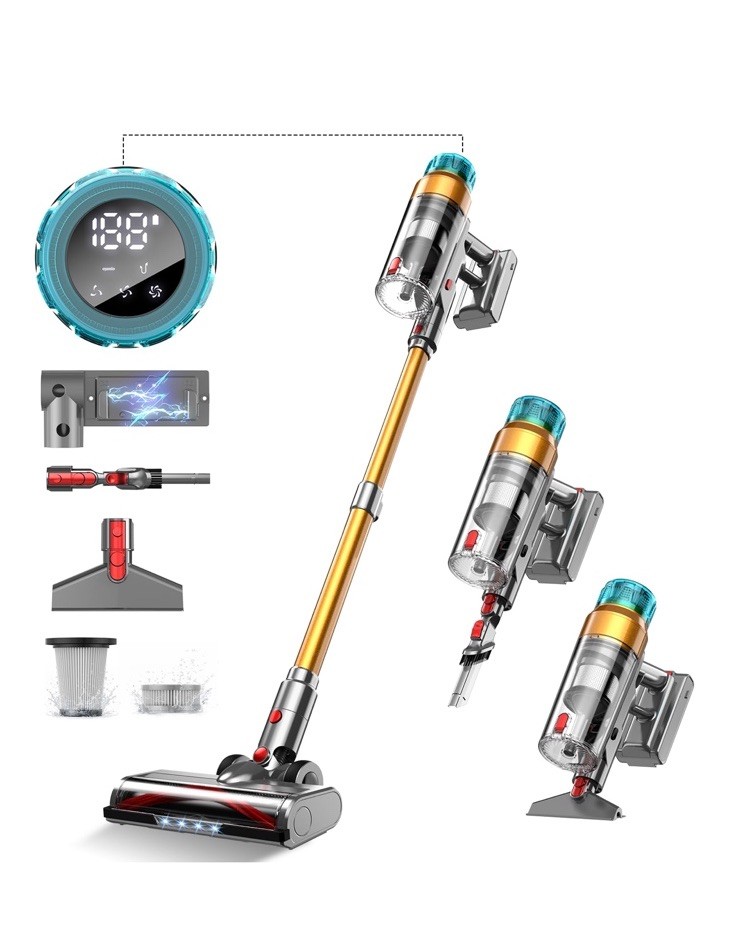 Cordless Vacuum Cleaner for Home 600W 55Kpa Upgraded Powerful Stick Vacuum Up…