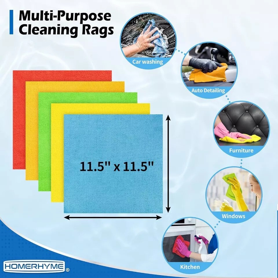 10-50 PCs Microfiber Cleaning Cloth Towel No-Scratch Rag Car Polishing Detailing