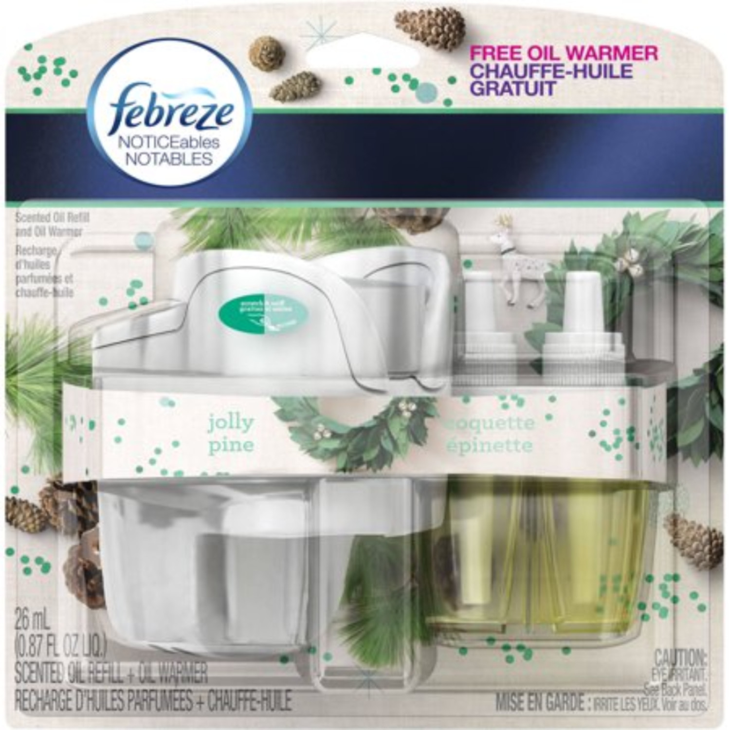 Febreze NOTICEables Jolly Pine Plug-In Warmer & Refill New Discontinued