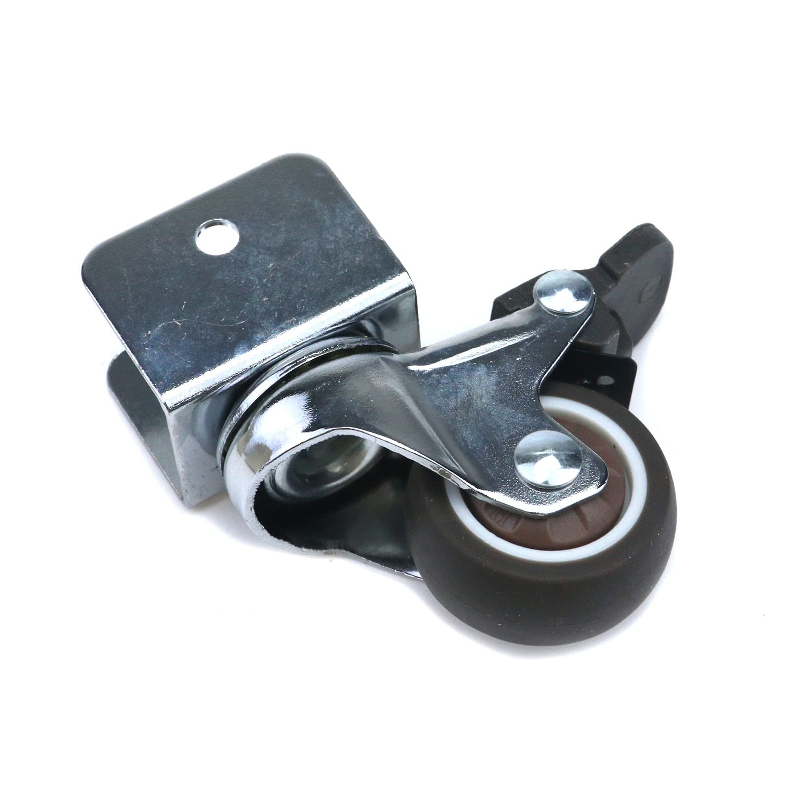 4-Pack U-Shape Swivel Caster Wheels with Brakes for Furniture Heavy Duty