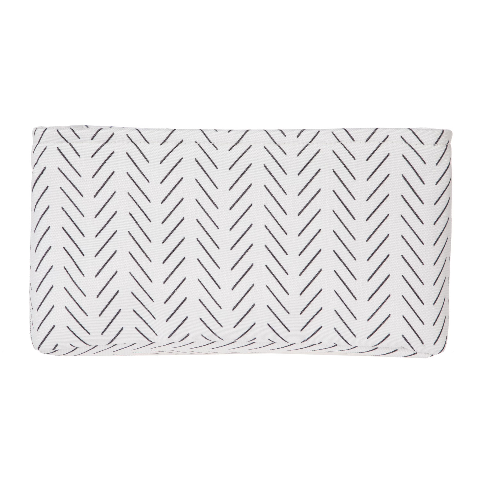 Black and White Lines Canvas Fabric Decorative Storage Basket with Handles, 15