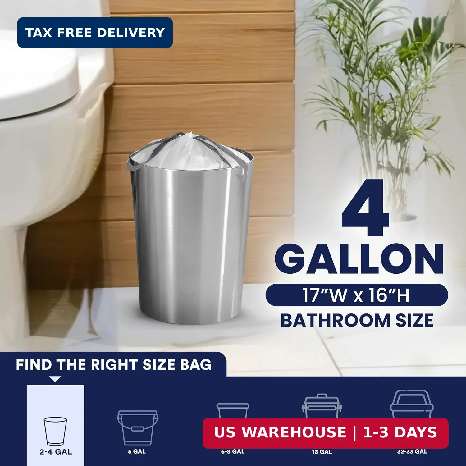 4 Gallon White Drawstring Trash Bags, 200 Count (Pack of 1) – 0.7 Mil Leak-Proof