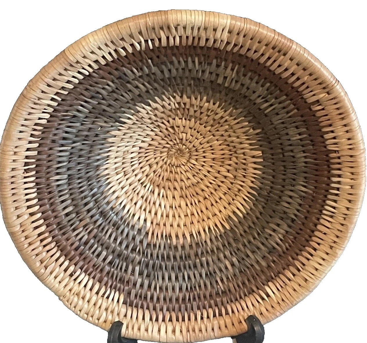 Woven Natural Fiber Decorative 12″ BOWL Rattan Seagrass Boho Brown Gray Tan