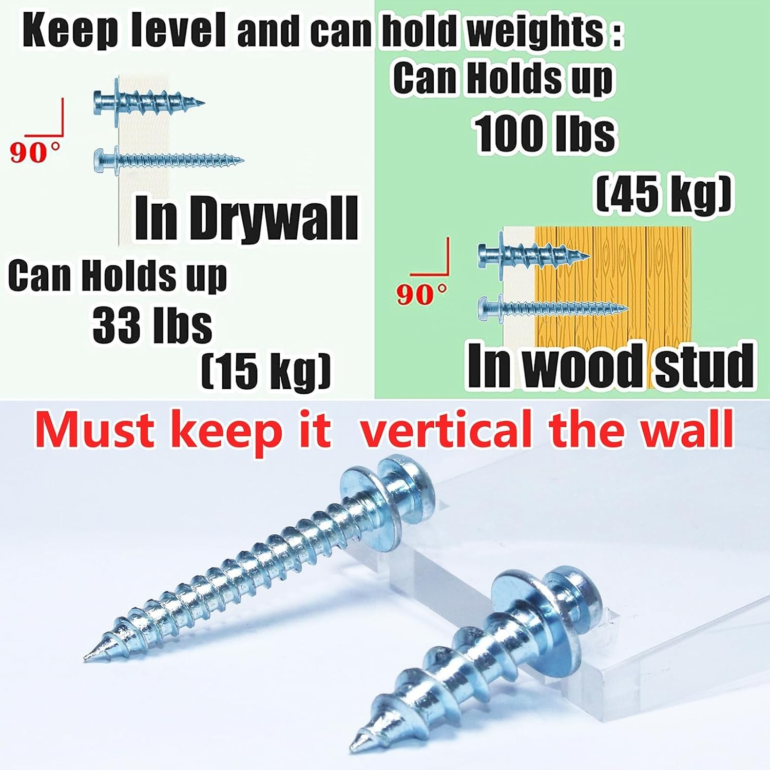 Double Headed Bear Claw Picture Hanging Screws Silver Sawtooth 0.8+1.1