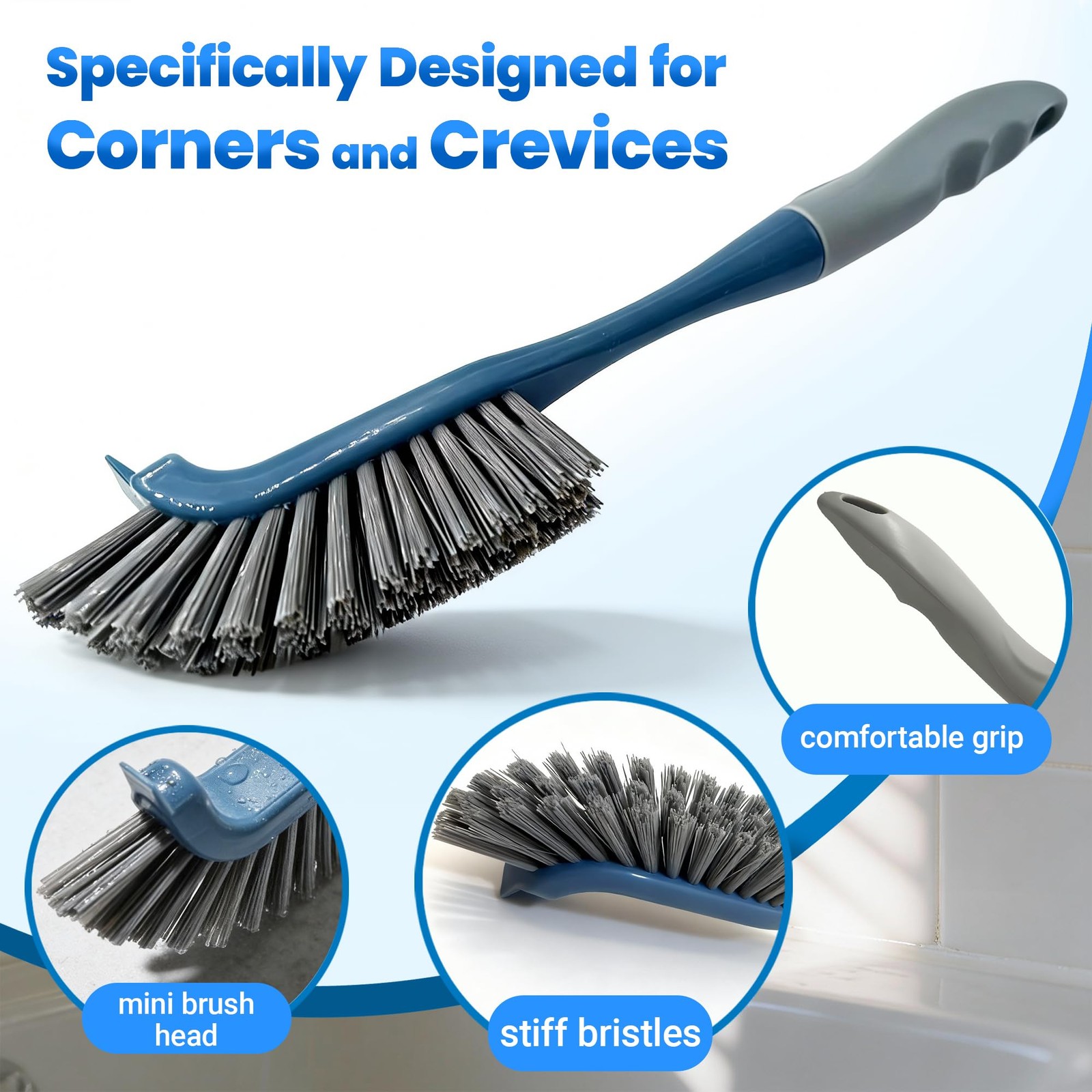 3 Pack Hard Bristle Scrub Brush Set, Cleaning Brush Designed for Cleaning Sho…