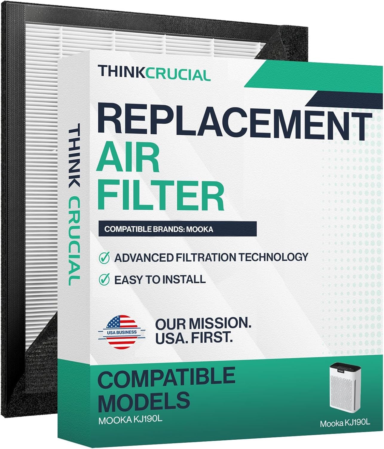 Replacement HEPA Filter fits MOOKA KJ190L Air Purifier – H13 True High-Efficienc