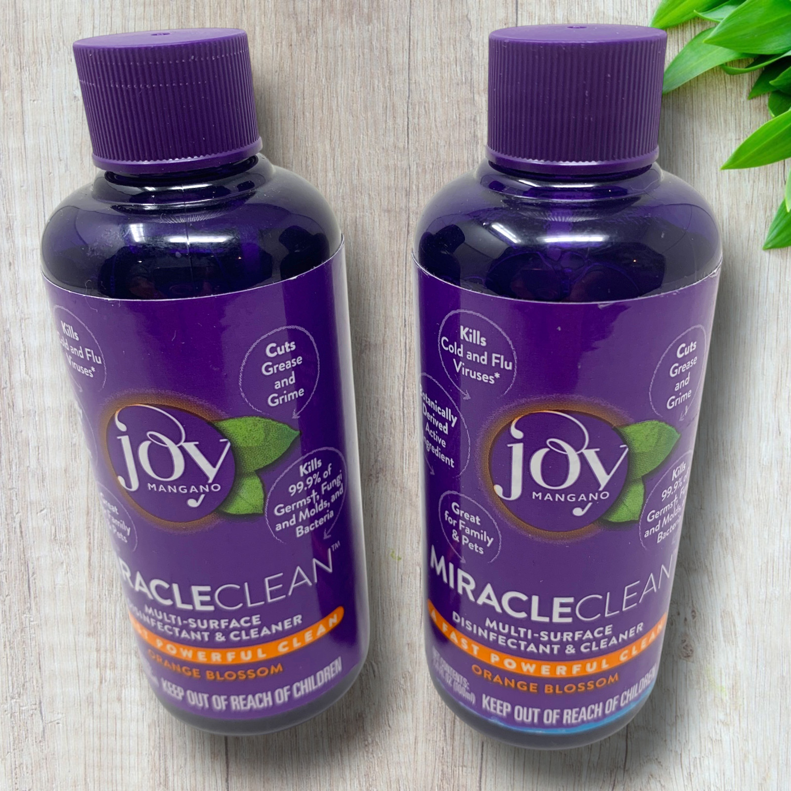 Joy Mangano MiracleClean 3.4 Ounce Orange Blossom 2 Bottles Travel Size Cleaner