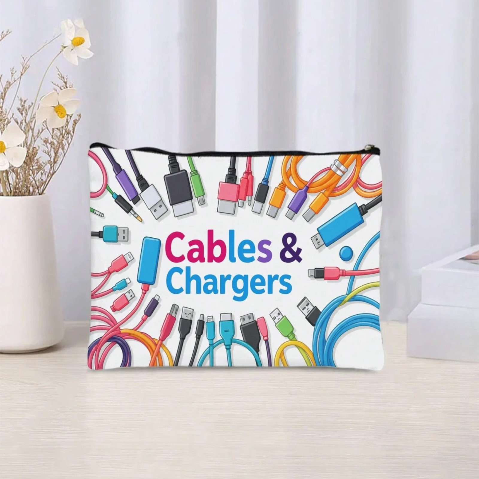Charger Storage Bag Portable Electronics Organizer USB Cable Case Travel Pouch