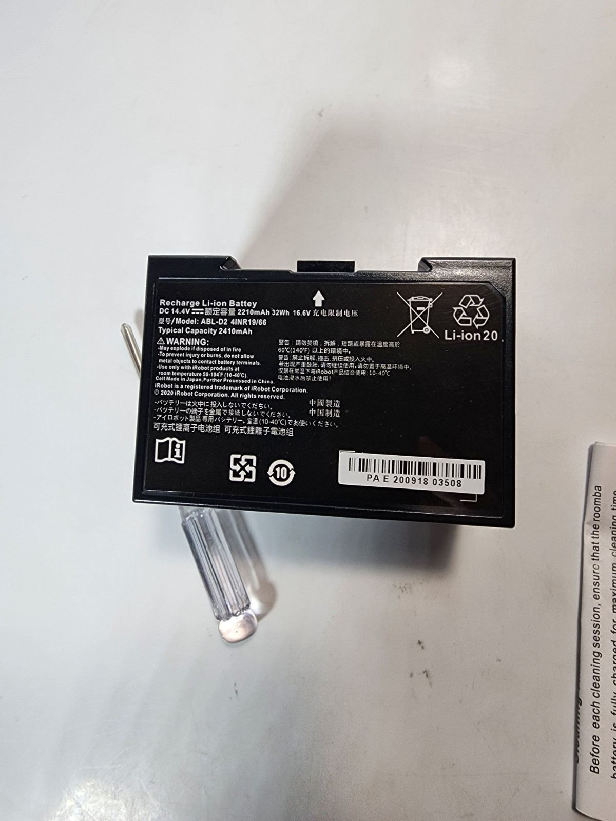 ABL-F 64.2Wh Vacuum battery for Roomba i8 i8+ i7 i7+ 7150 7156 7158 7550 7558 i6