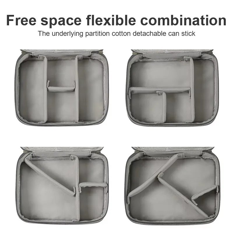 Double Layer Travel Cable Storage Bag Portable Electronic Organizer Case