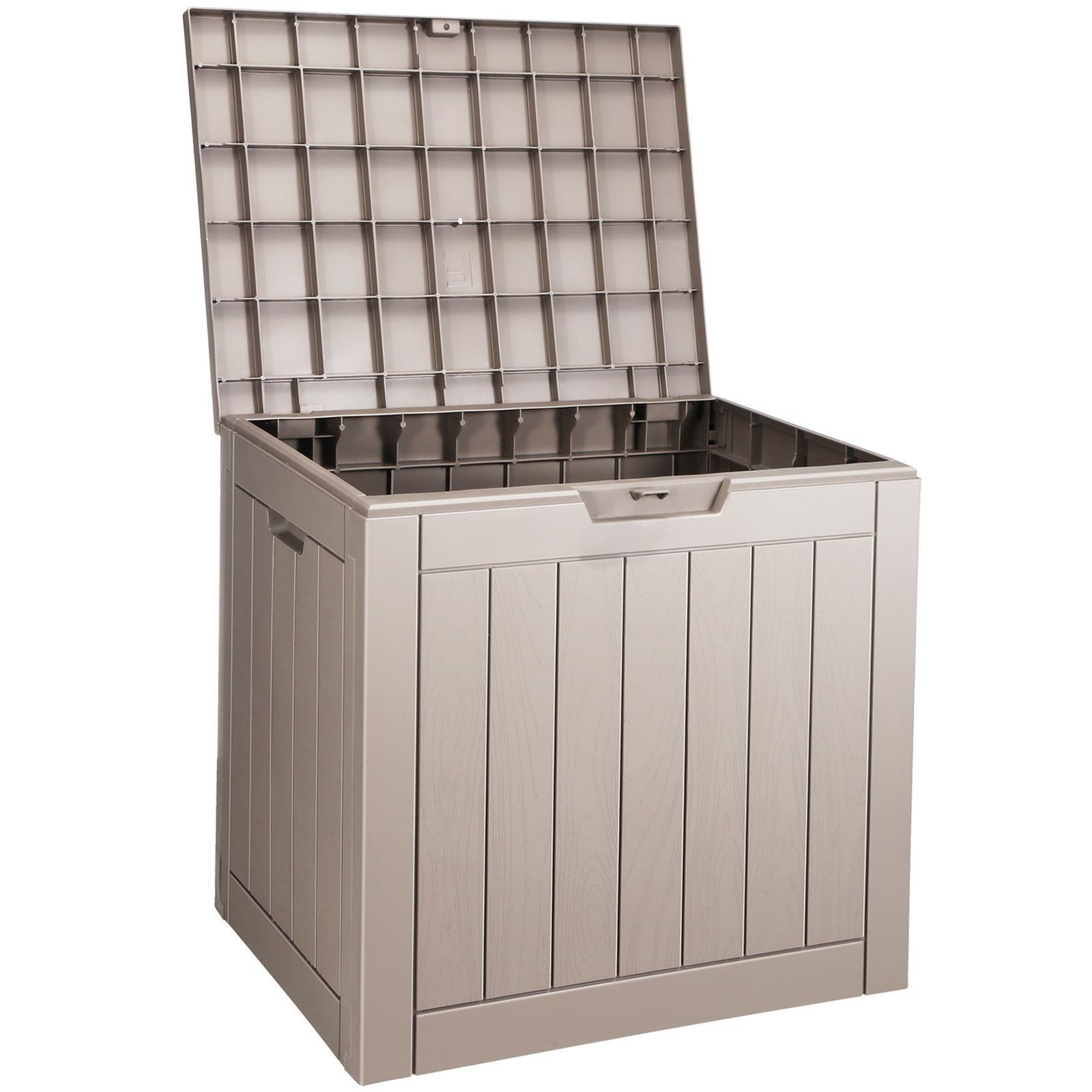 31gal multi-use waterproof deck box 22.09×17.09×20.87in 170lb capacity grey