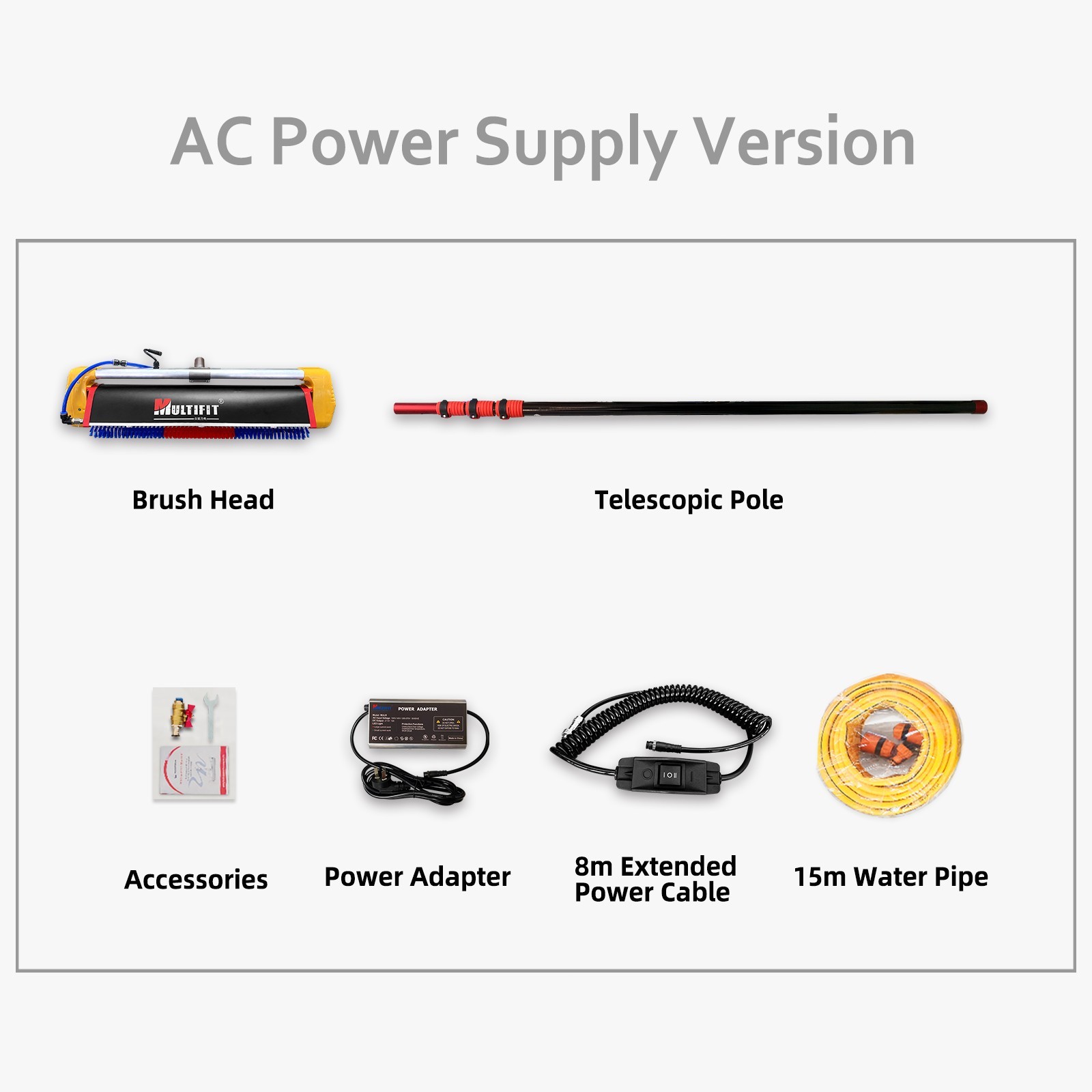 Pro Solar Panel Cleaning Roller Brush 400rpm Water Fed Pole cleaning kit