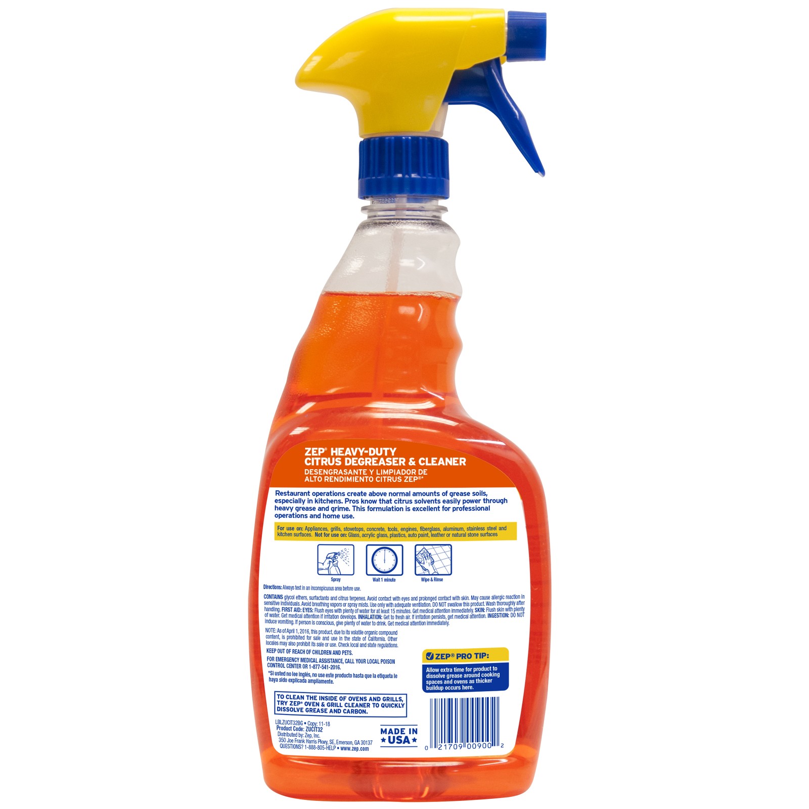 Zep Heavy-Duty Citrus Cleaner – 32 oz (Case of 12) ZUCIT32 – Removes Oil,