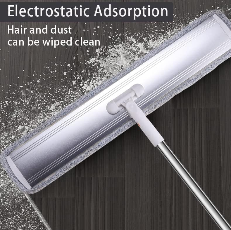 Microfiber Flat Mop 32 in. 360 Spin Mop with Stainless Steel Handle 4 Mop Pads