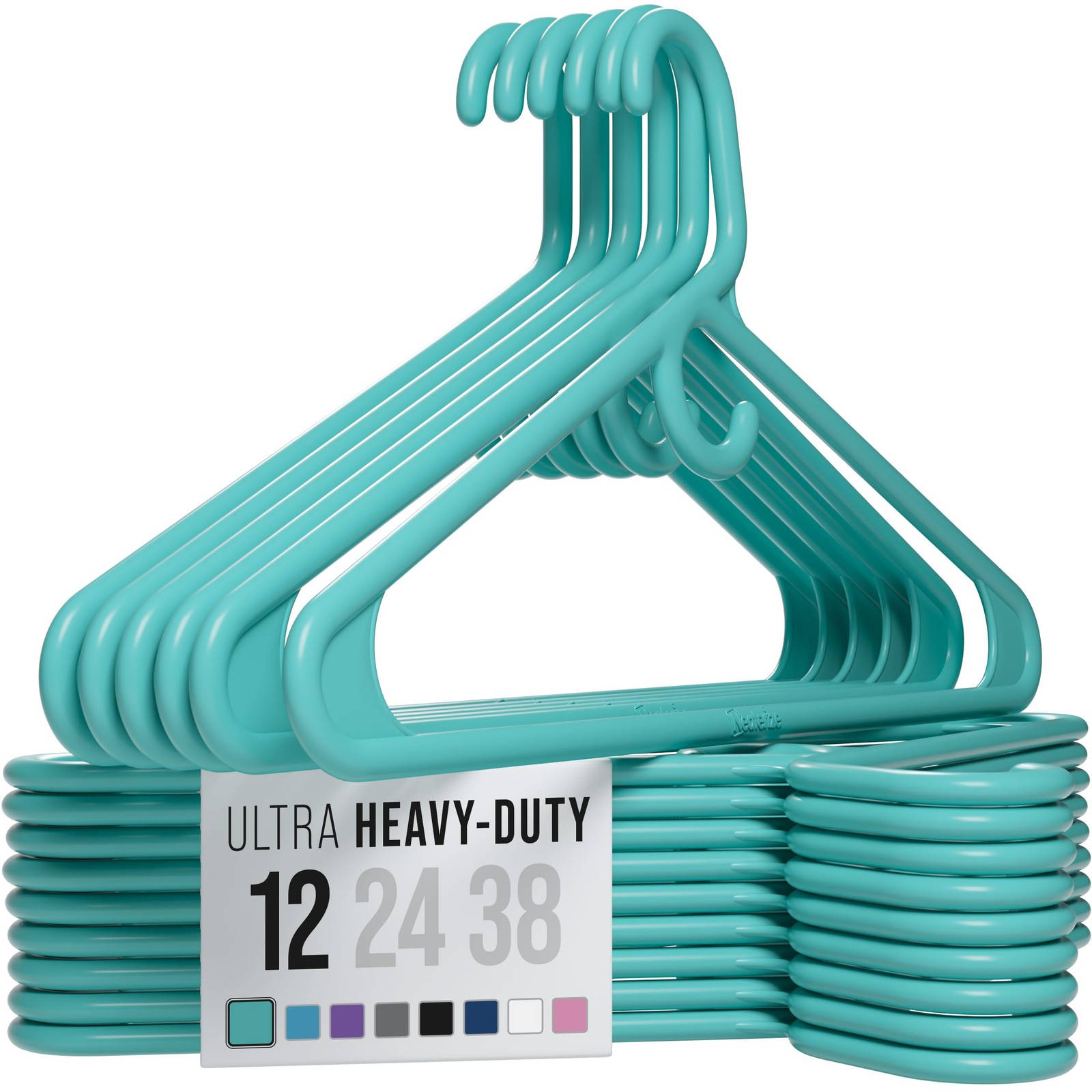 Thick Heavy Duty Hangers Aqua Plastic Clothes Hangers 12 Pack Great for Coa…