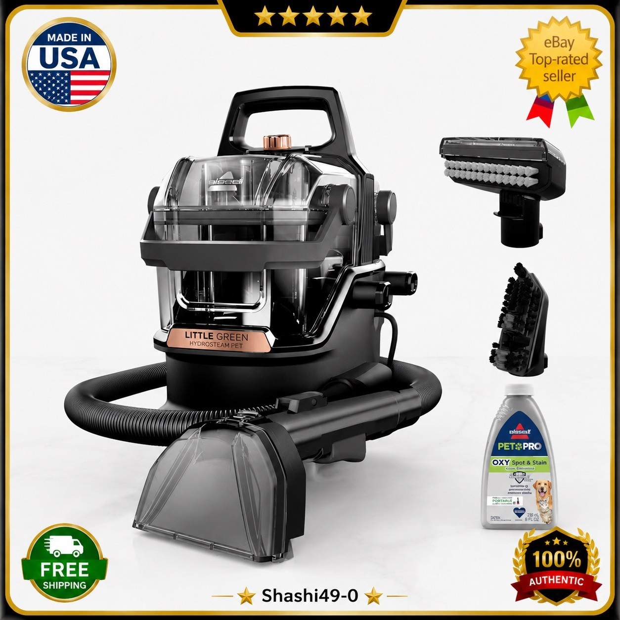 BISSELL Little Green HydroSteam Pet Carpet Upholstery Cleaner 36052 -New@🔥❗