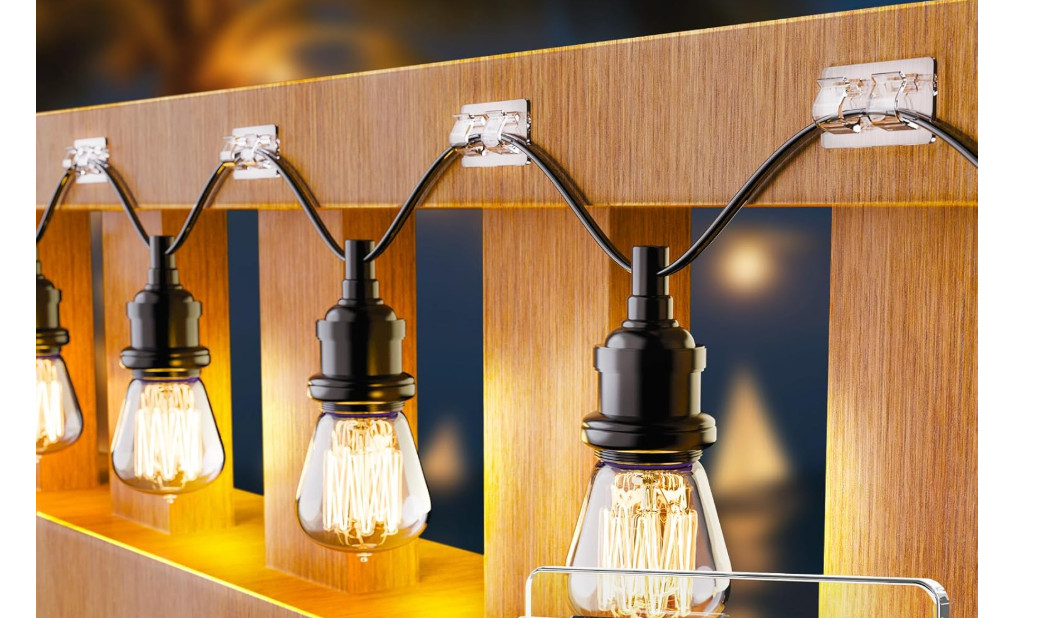 Outdoor Light Clips: 80 PCS Clear – Hooks- Outdoor String Lights self-adhesive