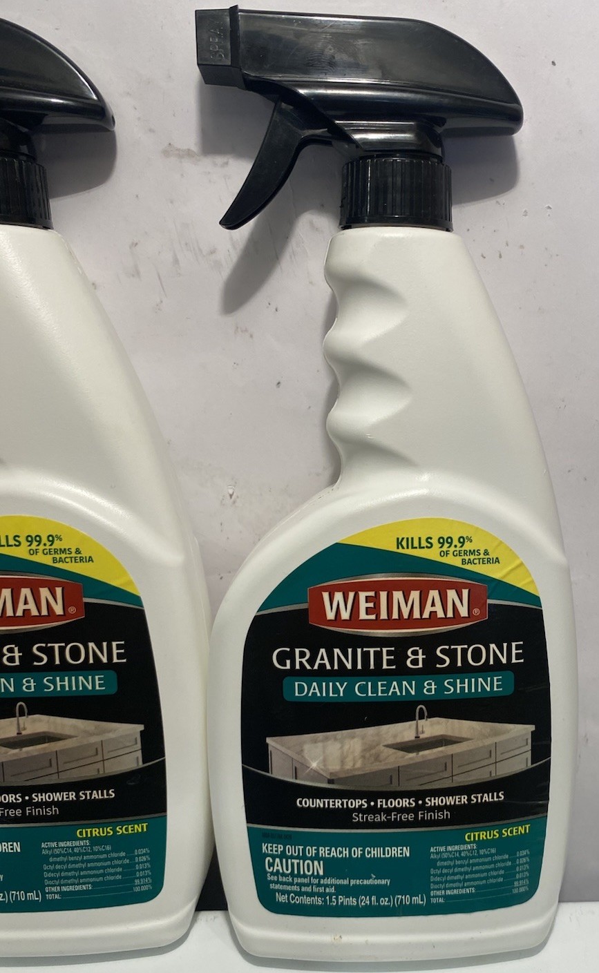 NOS 2X New Weiman Granite & Stone Daily Clean & Shine 24 Oz 2 Bottles
