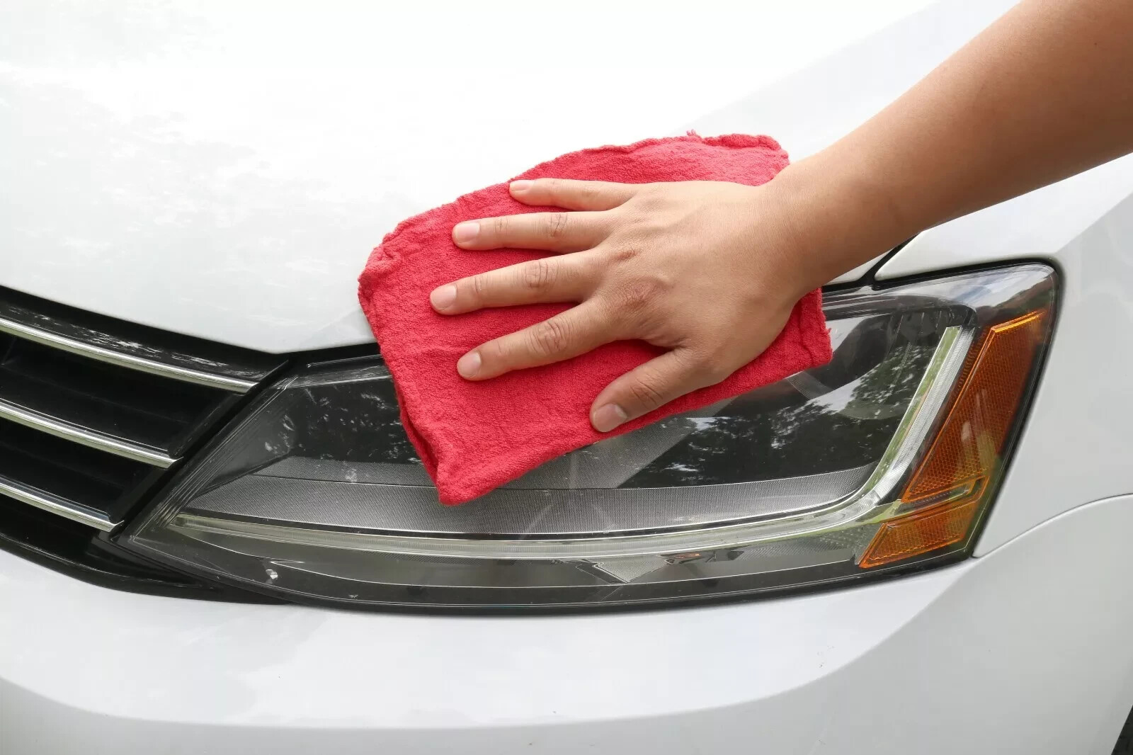 Soft Textiles Red Shop Towels 13 x 14 Cleaning Cotton Rags Absorbent Wipers