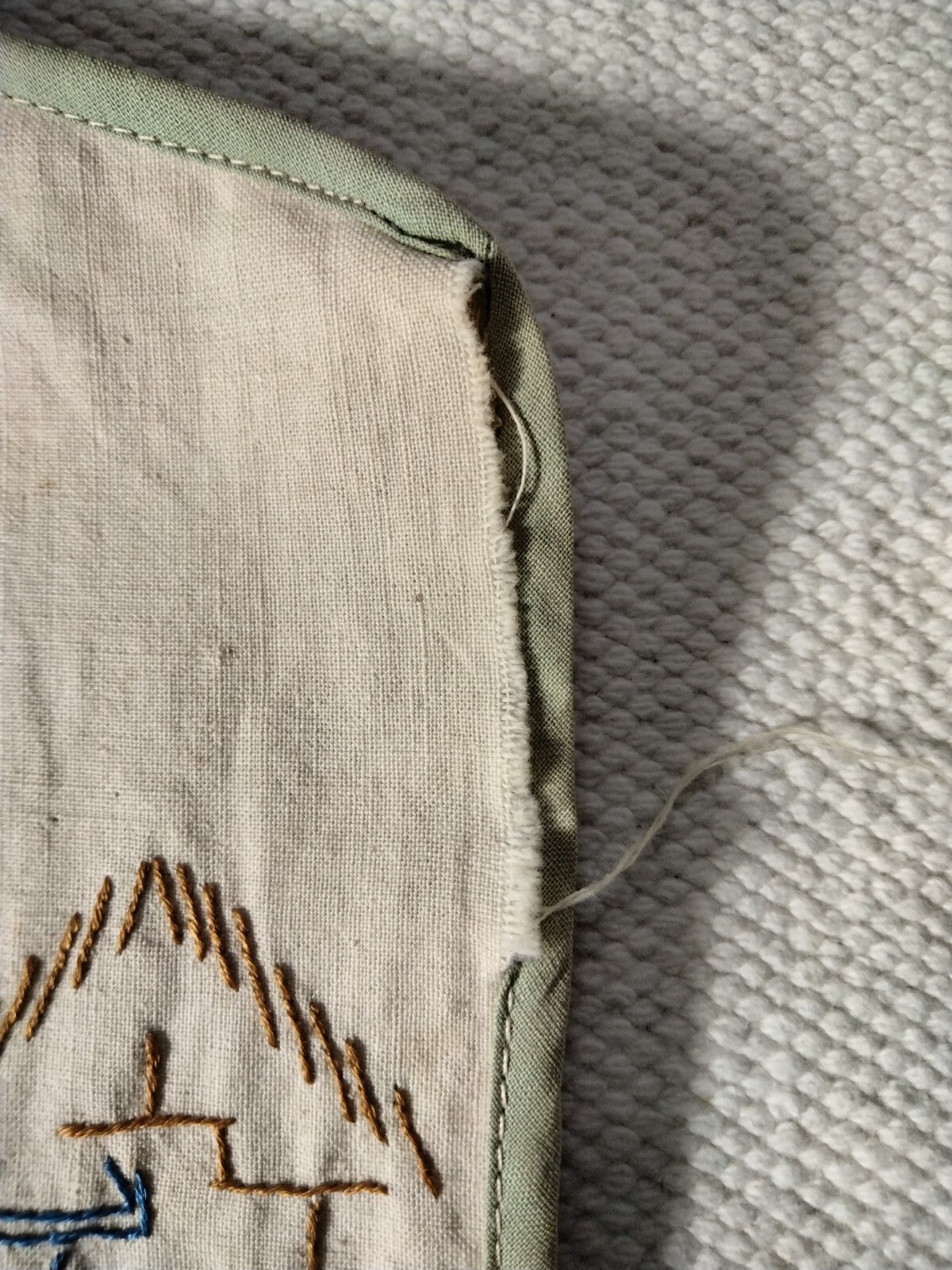 Vintage Embroidery Ladies Laundry Bag & Clothespin Hanging Bag Rare Handmade