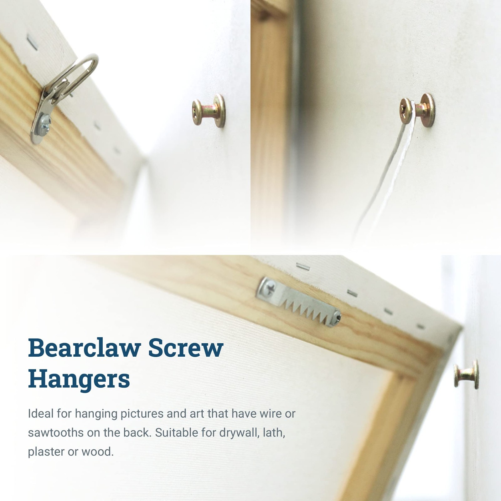 Heavy-Duty Bear Claw Hanger Screws – 150 Pack, Holds 30 lbs, Ideal for Drywall &