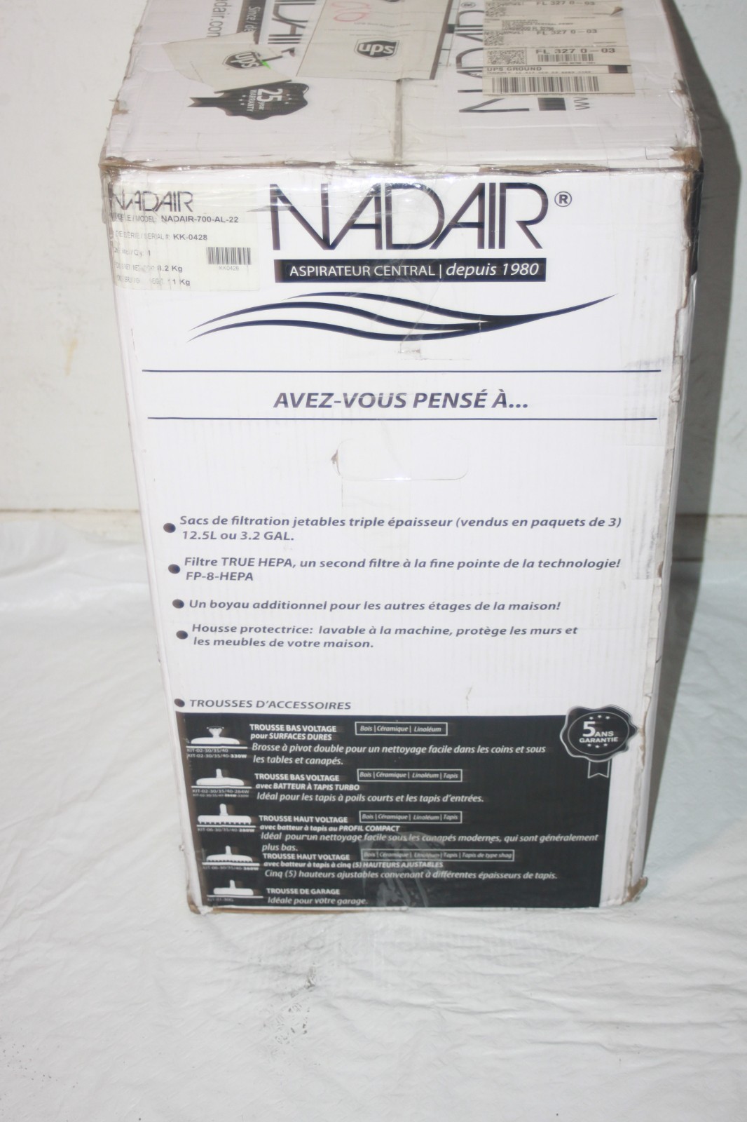 Nadair NADAIR-700-AL-22 700 AW Compact and Powerful Central Vacuum, Hybrid (MINT