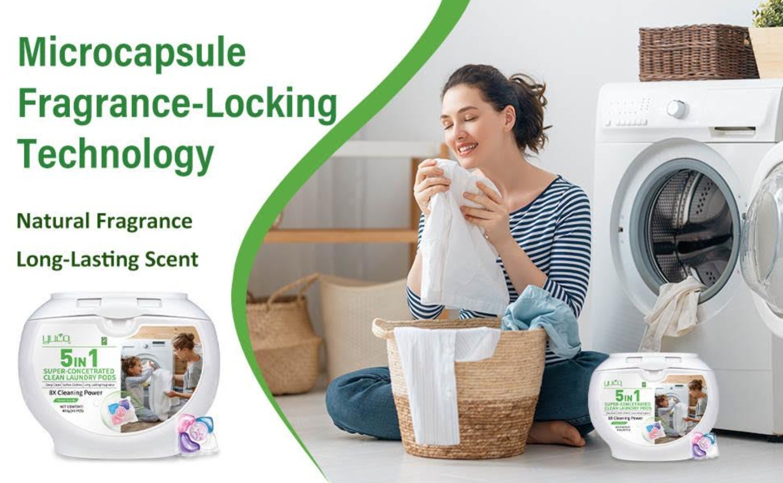 5 in 1 Hypoallergenic Laundry Detergent Pods for Sensitive Skin- 40pcs