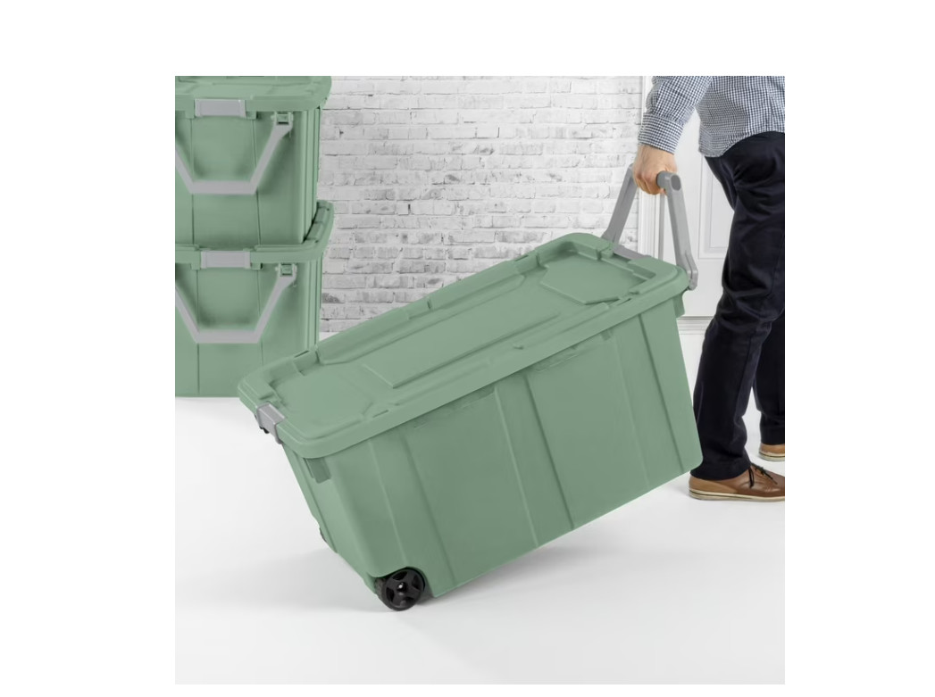 Sterilite Extra-Large Wheeled Industrial Storage Bin, 40 Gallon 2 Pack