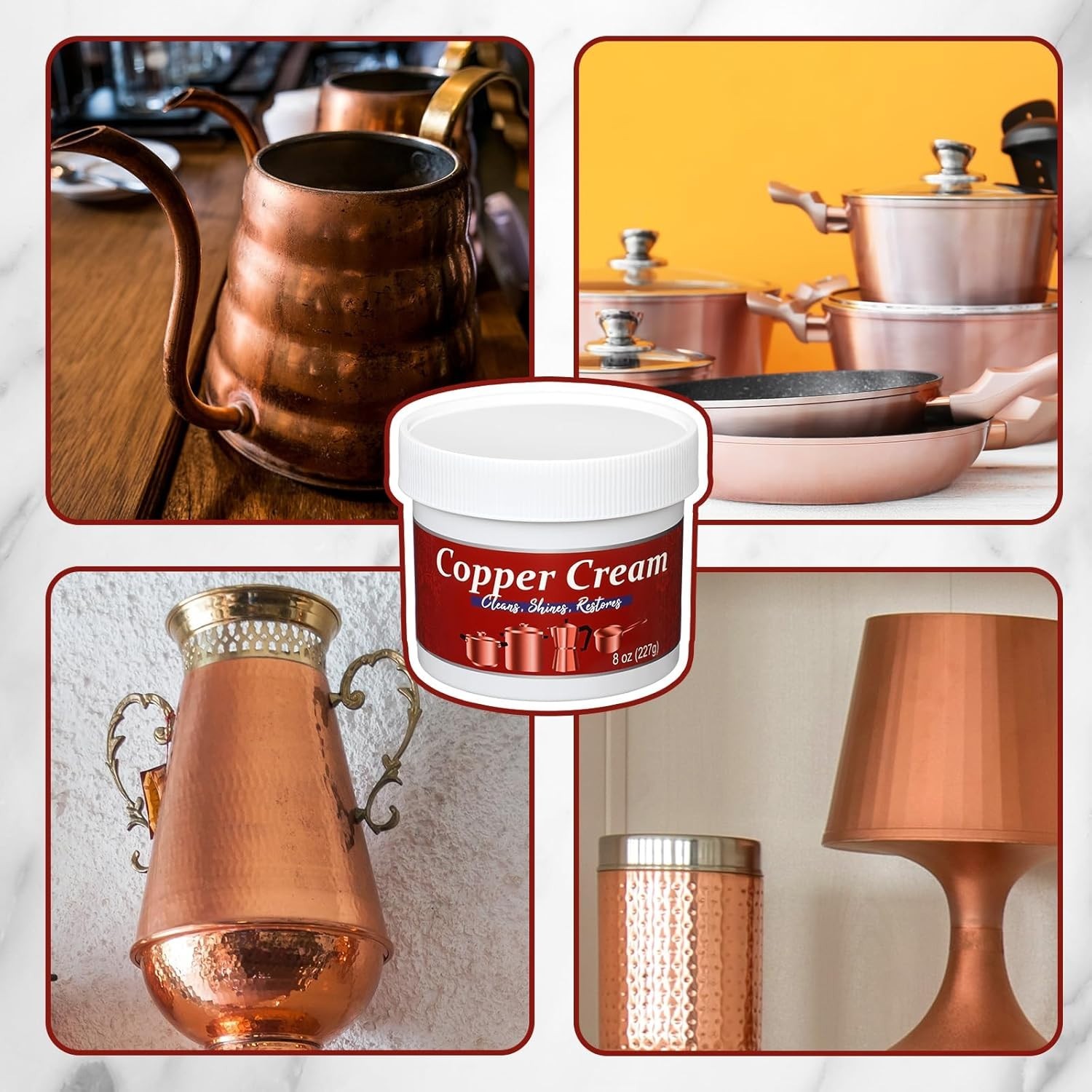 (4 Pack) 2pc Silver and 2pc Copper Cream Cleaner and Polish Cream – 8oz. each