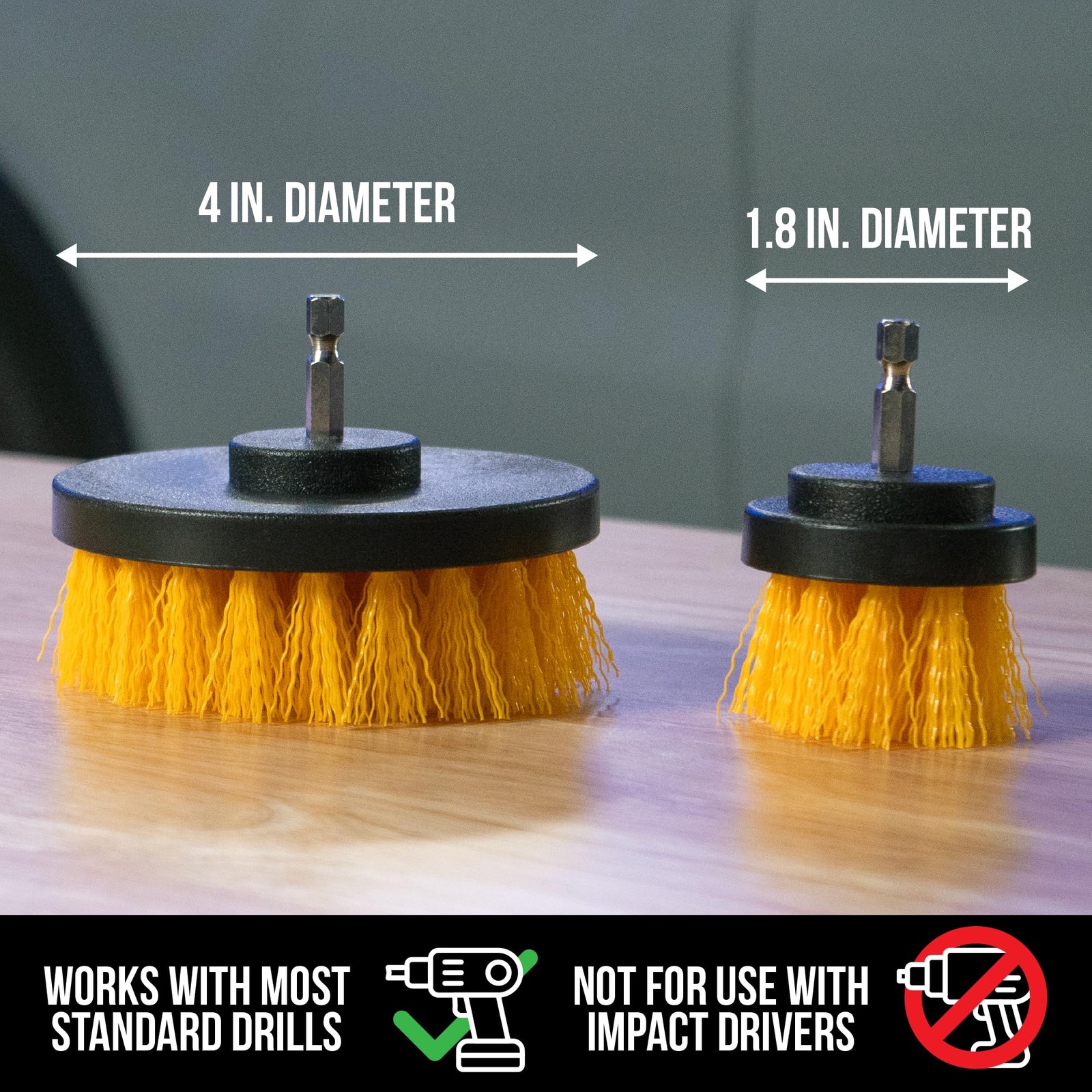 Drill Powered Carpet Cleaning Brush Auto Interior Scrub Brush 2 Pack