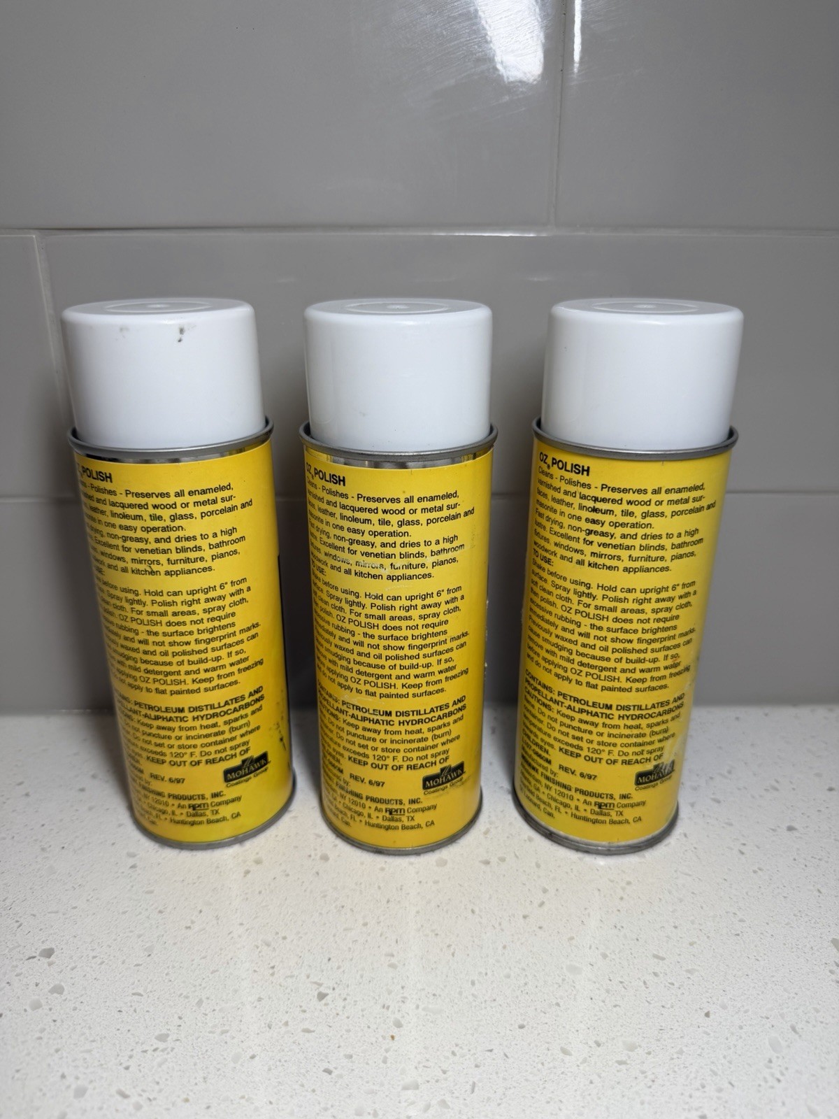3x OZ Cream Polish Aerosol Spray Cleaner 12 oz. M107-0860 THREE BOTTLES