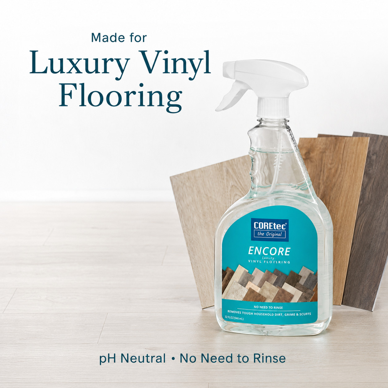 COREtec Encore Floor Cleaner 2 Pack 32 oz Luxury Vinyl No Rinse Spray