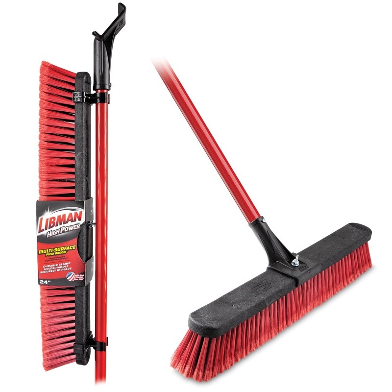 Heavy Duty 24 Inch Multi-Surface Push Broom Commercial & Residential Use