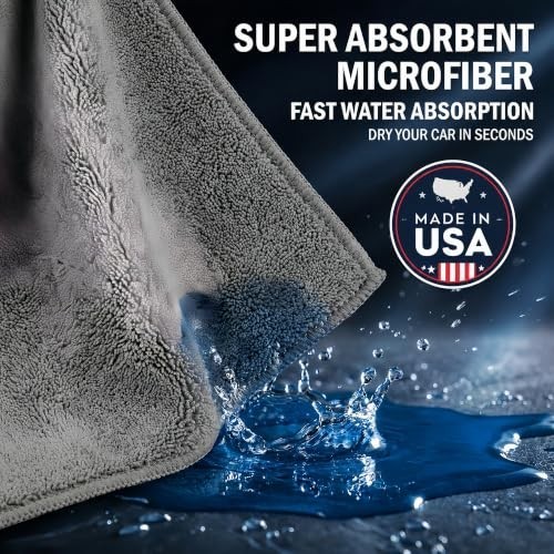 2 Pack Professional Large Microfiber Car Drying Towels (31″ x 24″), Scratch Free