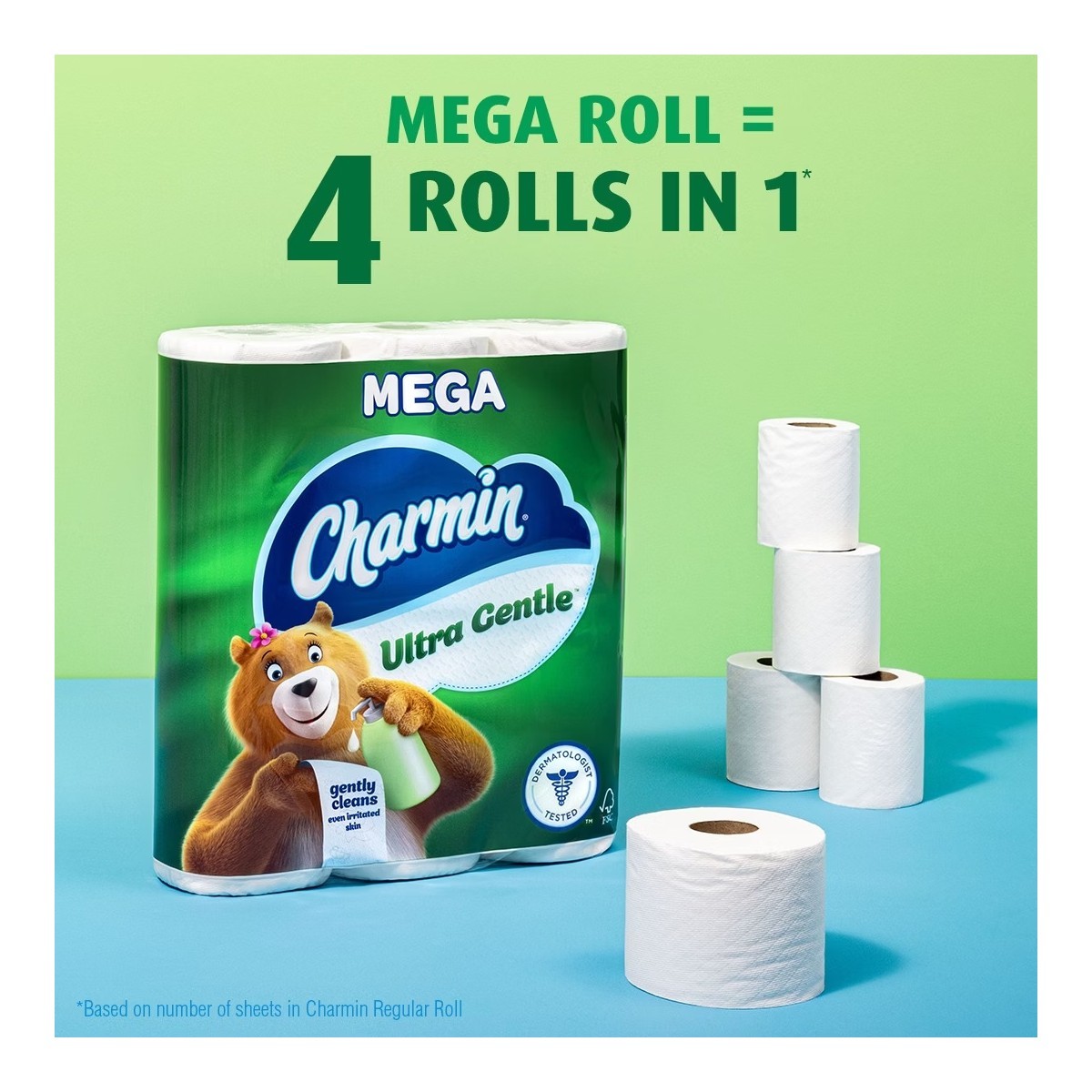 Ultra Gentle Toilet Paper – 12 Mega Rolls: No Fragrance Added, Dye-Free