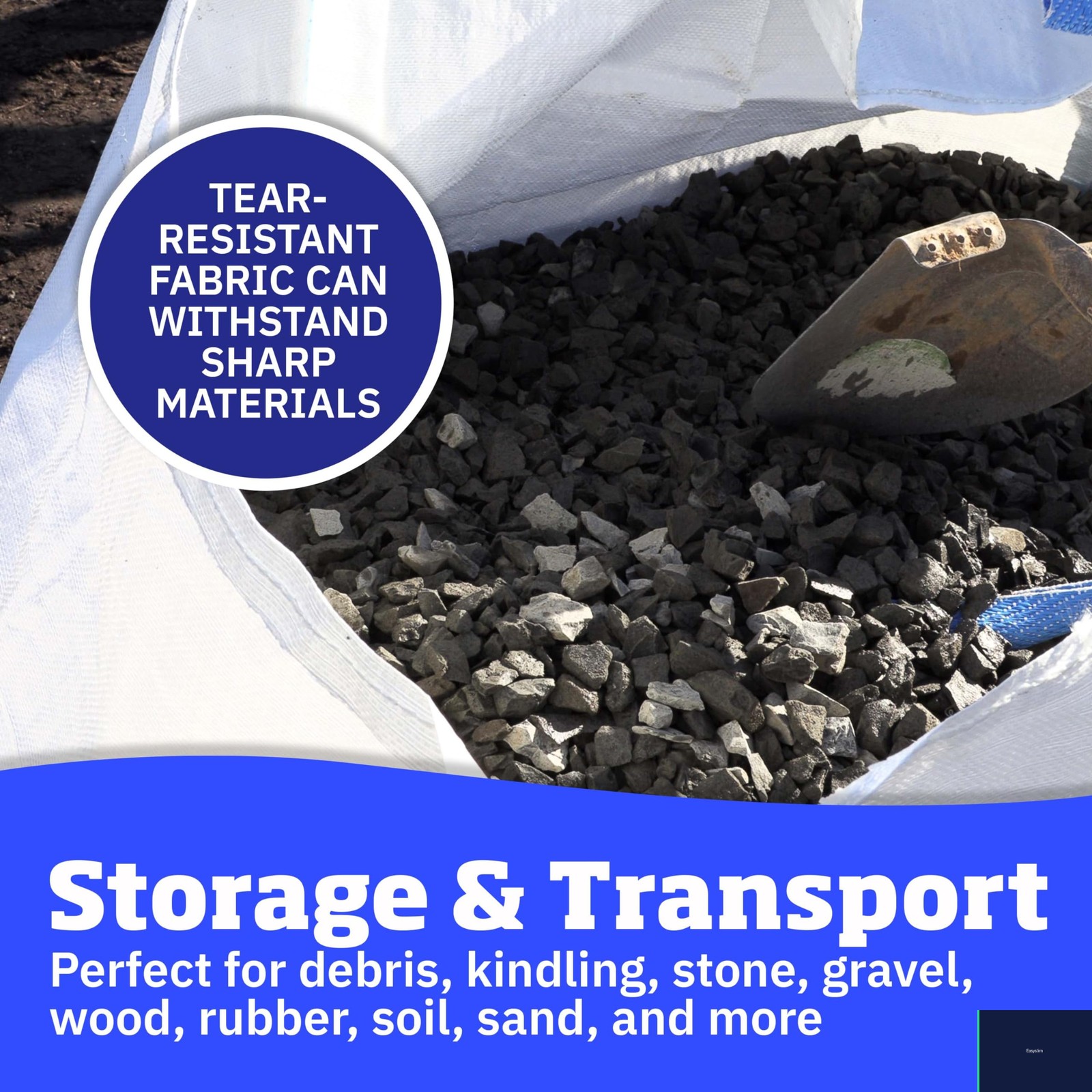 Heavy Duty Bulk Bags, 200 Gallon, Flap Top, Polypropylene, 2200 lbs