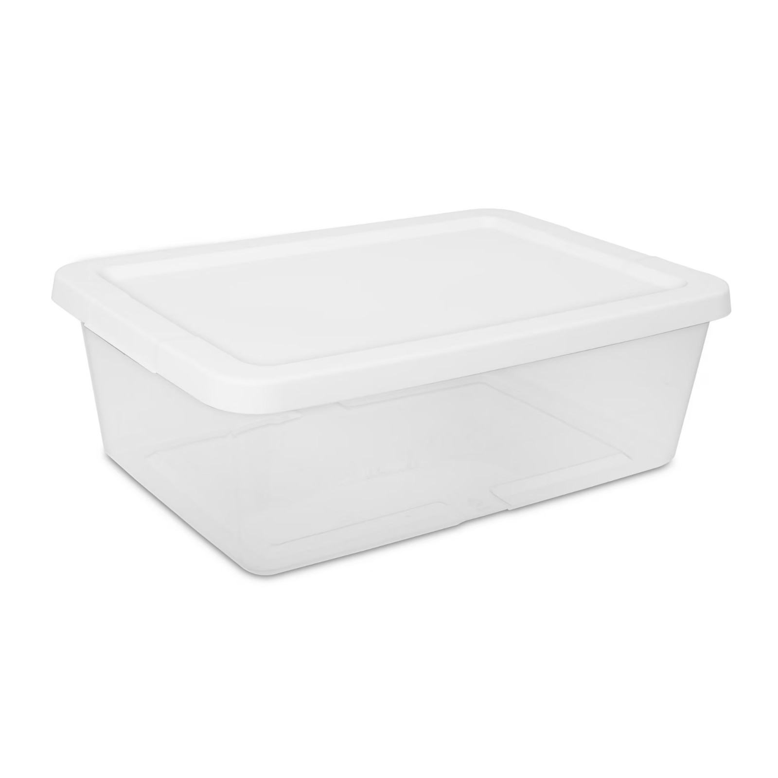 Sterilite 12 Qt Storage Box, White Plastic Lidded Container Organizer, 15 Pack