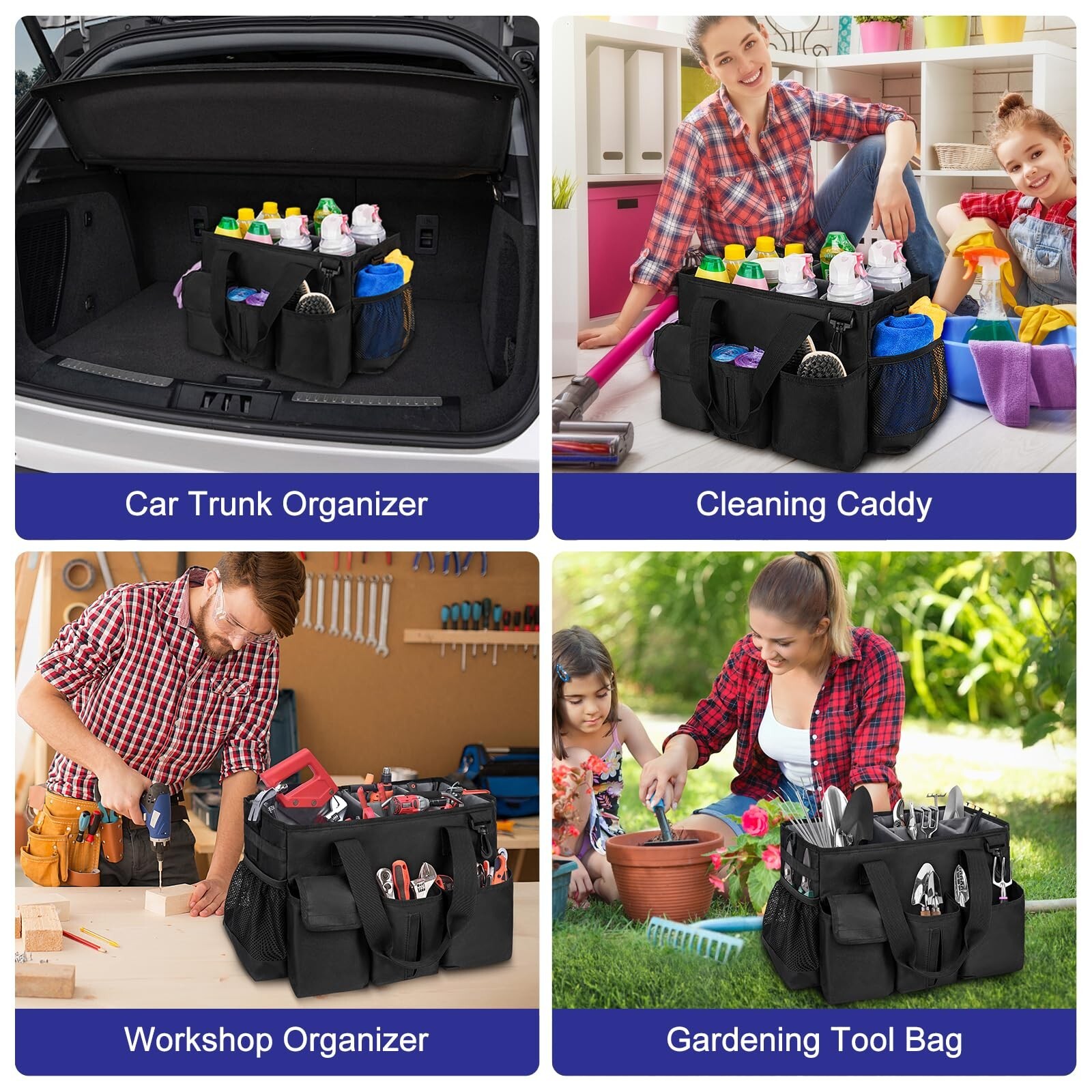 Cleaning Caddy,Cleaning Bag for Housekeepers,Cleaning Supplies Organizer with…