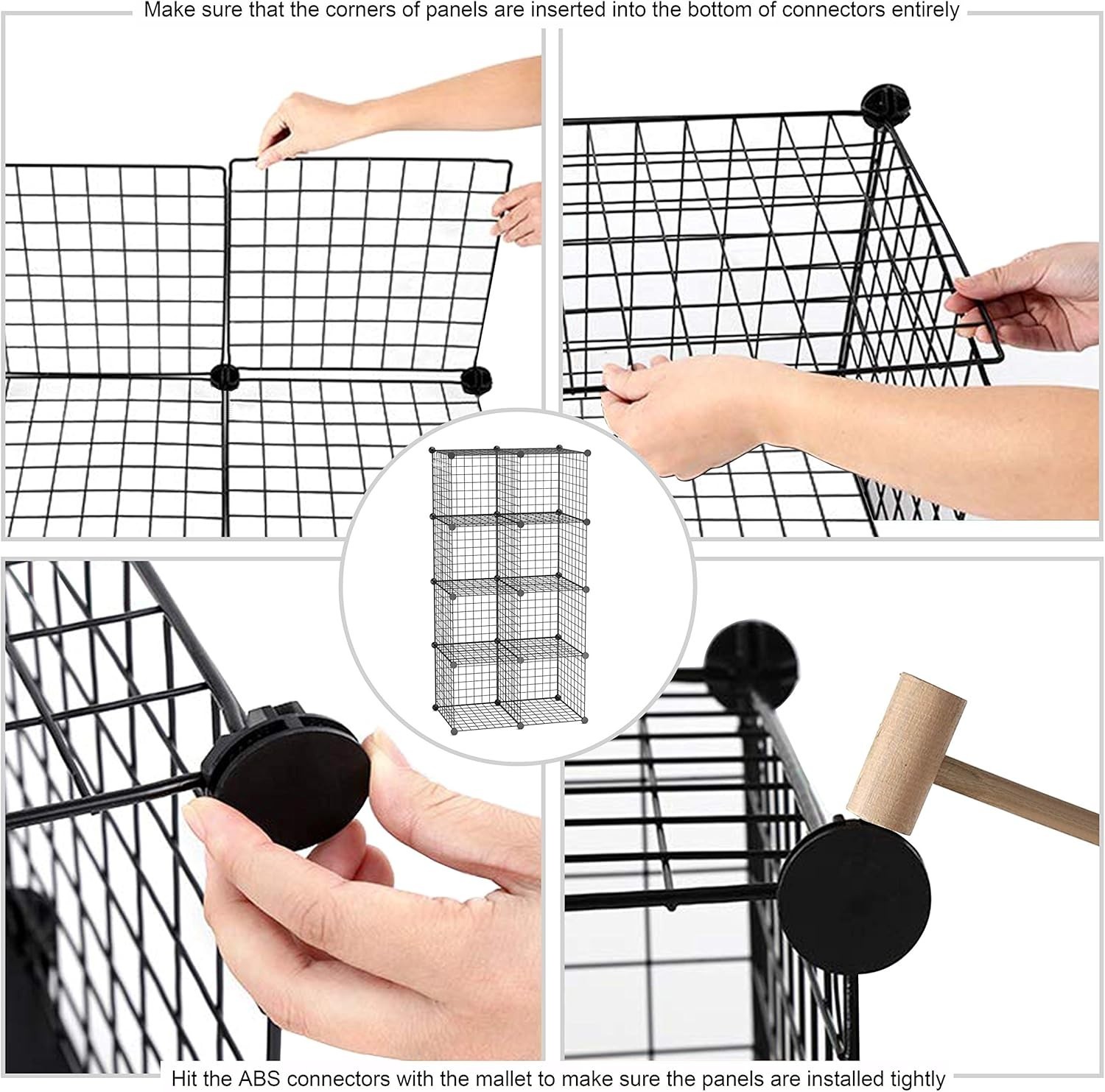 Wire Cube Storage, 8-Cube Organizer Metal C Grids Storage, Storage Bins Shelv…