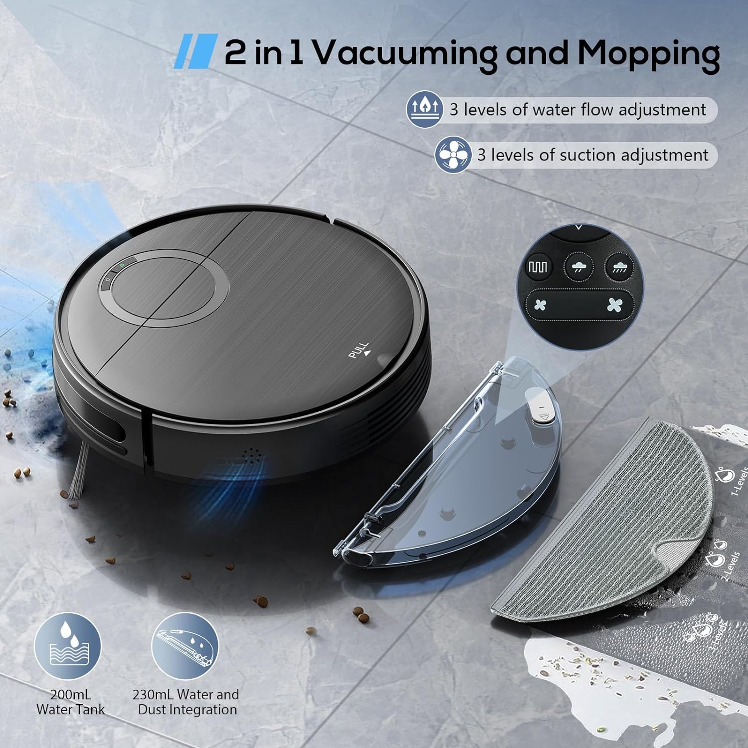 MAMNV T7S Black Self-Charging Mopping Robot Vacuum Cleaner – – Scratch & Dent