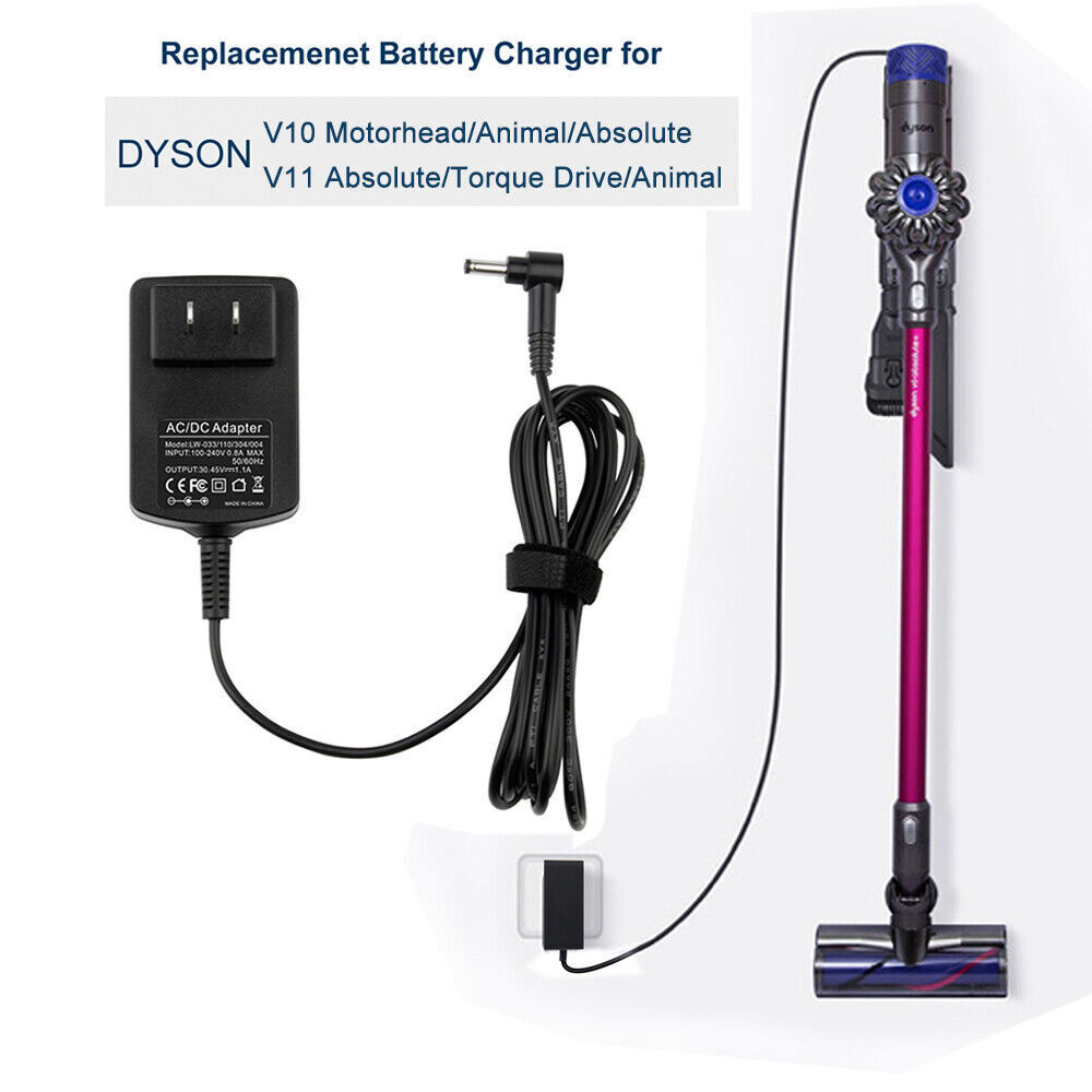 30.45V 1.1A Battery Charger For Dyson V10 V11 Motorhead/Animal/Absolute Cordless